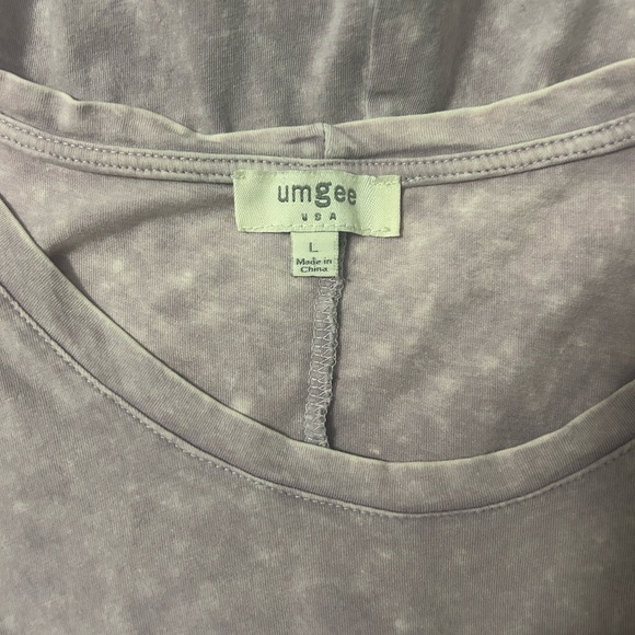 Umgee Light Purple Acid Wash Lace Trim Short Sleeve Top Size L - Picture 3 of 7